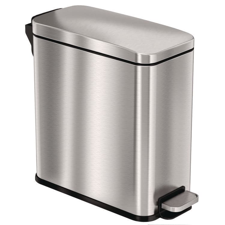 HLS COMMERCIAL Step Pedal Trash Can, 3 gal, Plastic/Stainless Steel, Silver (HLMHLSS03R)