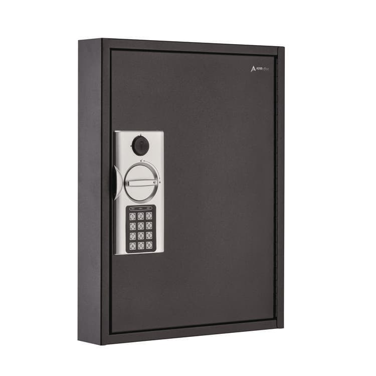 ADIROFFICE Steel Digital Lock Key Cabinet, 60-Key, 13 x 2.6 x 17, Stainless Steel 304, Black (ALHI68060BLK)