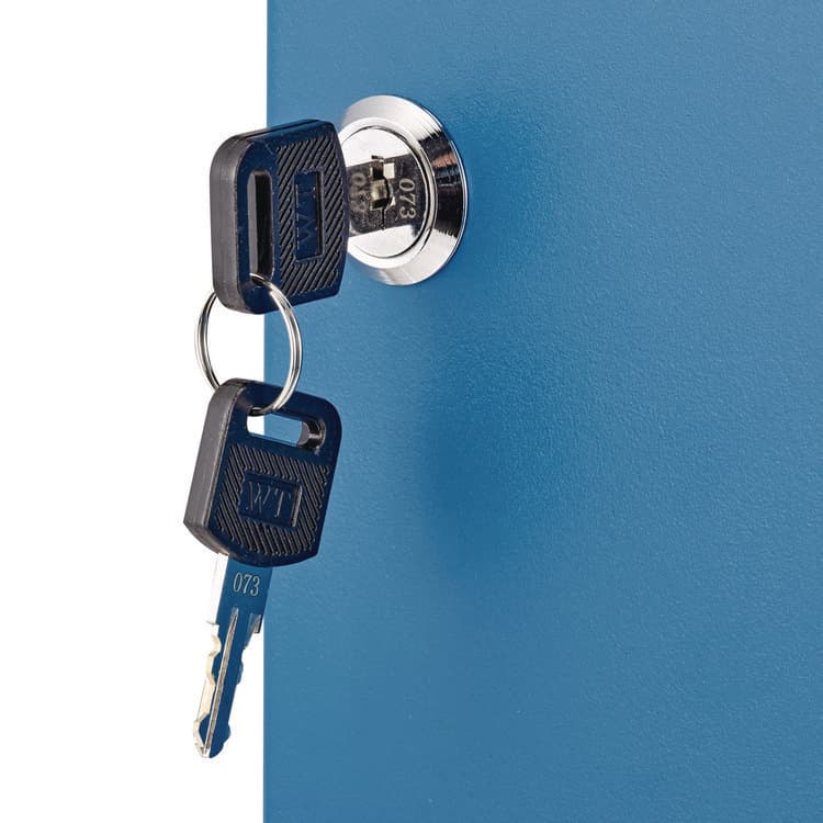 ADIROFFICE Steel Secure Key Cabinet with Key Lock, 48-Key, 7.1 x 3.1 x 10, Stainless Steel 304, Blue (ALHI68148BLU) thumbnail 4