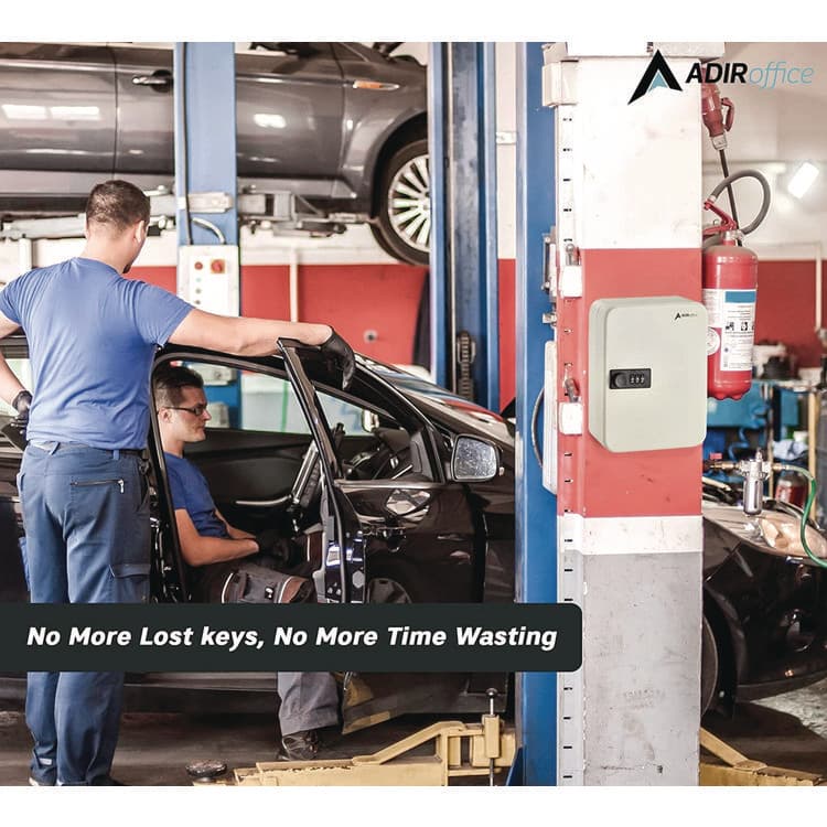 ADIROFFICE Steel Heavy-Duty Key Cabinet with Combination Lock, 30-Key, 6.4 x 3 x 8, Stainless Steel 304, White (ALHI68230WHI) thumbnail 4