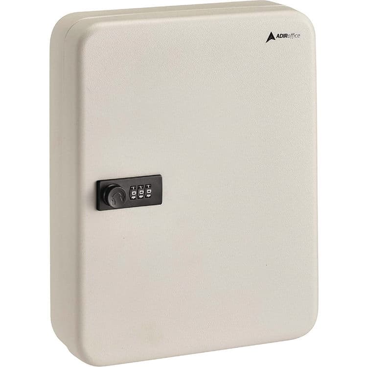 ADIROFFICE Steel Heavy-Duty Key Cabinet with Combination Lock, 30-Key, 6.4 x 3 x 8, Stainless Steel 304, White (ALHI68230WHI)