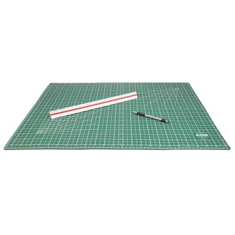ADIROFFICE Reversible Self Healing Cutting Mat, 1" Grid with Guide Angles, 36" x 48", Green/Black (ALHICM3648) thumbnail 2