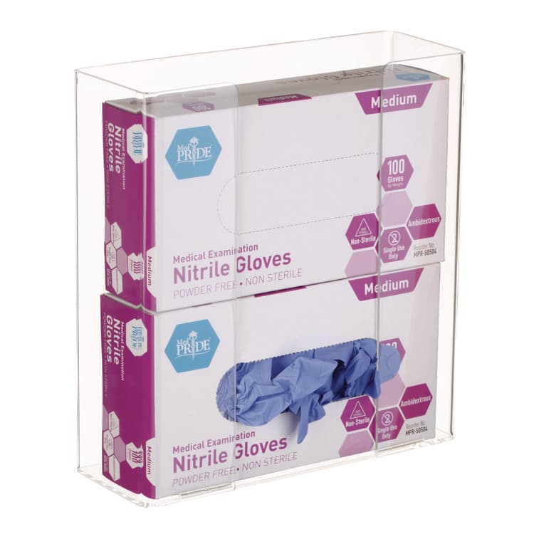 ADIRMED Acrylic Glove Dispenser, Double Box Capacity, 10.2 x 3.5 x 10.8, Clear (ALHI90202) thumbnail 3