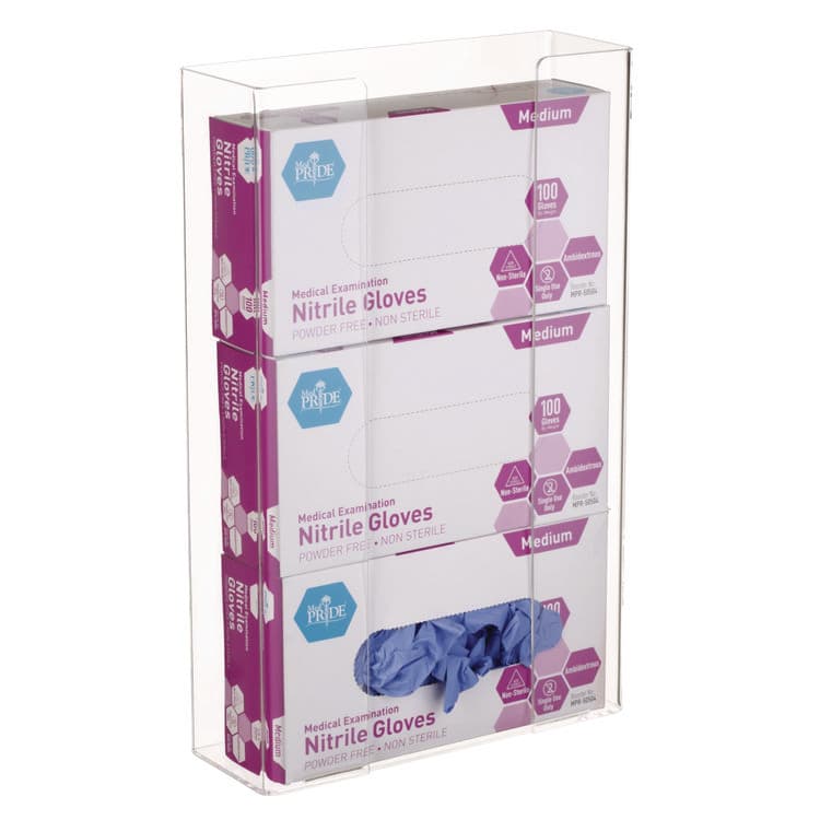 ADIRMED Acrylic Glove Dispenser, Triple Box Capacity, 10.2 x 3.5 x 16.1, Clear (ALHI90203) thumbnail 3
