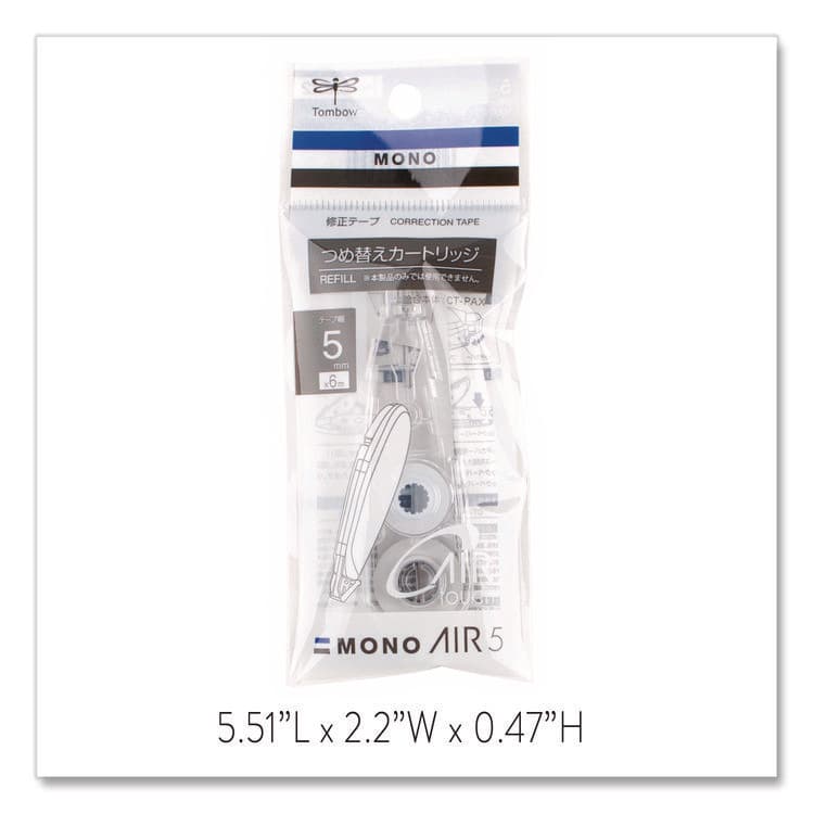 AMERICAN TOMBOW . MONO Air Pen-Type Correction Tape, Refillable, 0.19" x 19.67 ft, White Tape, Clear Dispenser (TOM68697) thumbnail 4