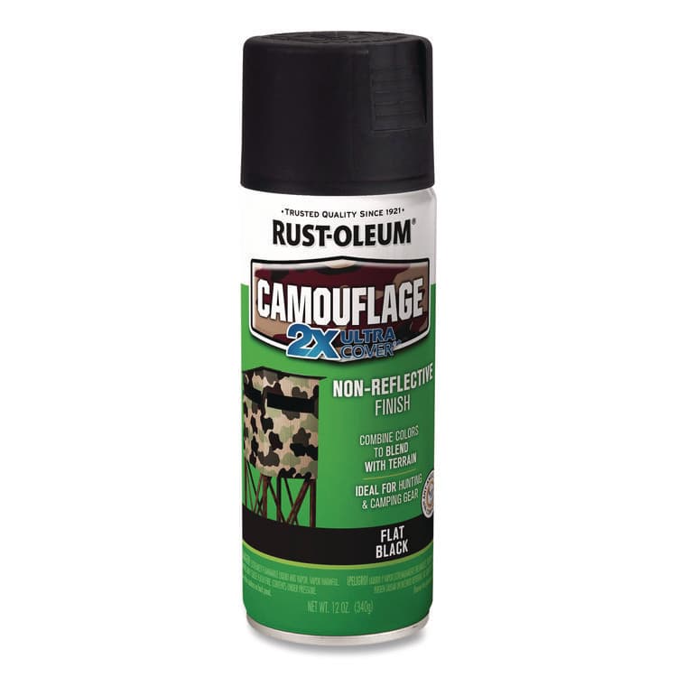 RUST-OLEUM CORPORATION Camouflage Spray Paint, Flat Black, 12 oz Aerosol Can (RST279179)