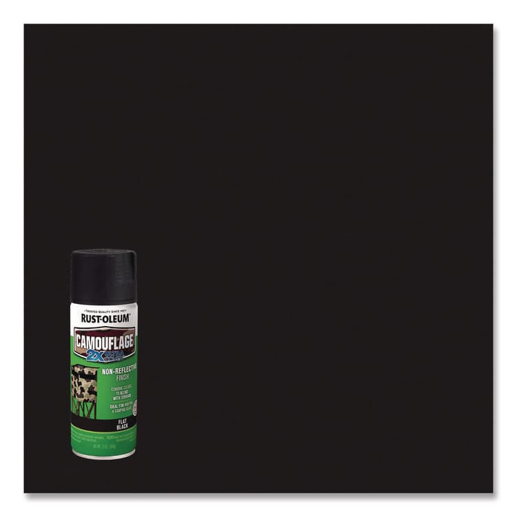 RUST-OLEUM CORPORATION Camouflage Spray Paint, Flat Black, 12 oz Aerosol Can (RST279179) thumbnail 3