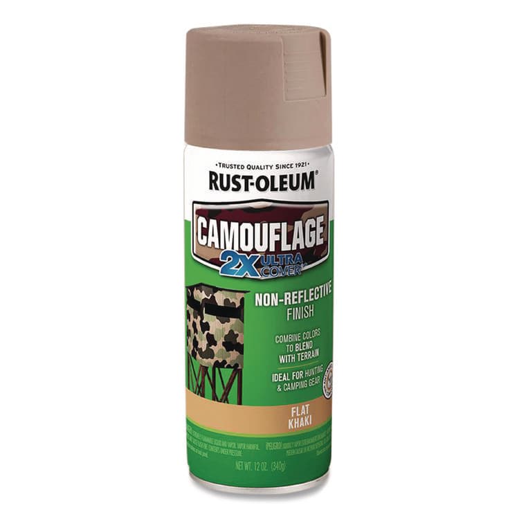 RUST-OLEUM CORPORATION Camouflage Spray Paint, Flat Khaki, 12 oz Aerosol Can (RST279177) thumbnail 3