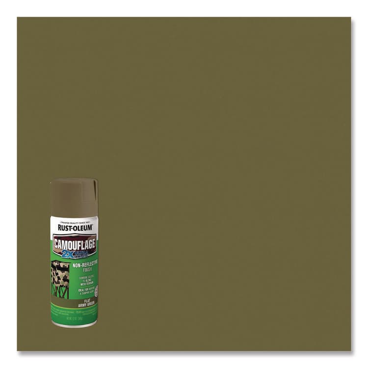 RUST-OLEUM CORPORATION Camouflage Spray Paint, Flat Army Green, 12 oz Aerosol Can (RST279176) thumbnail 3