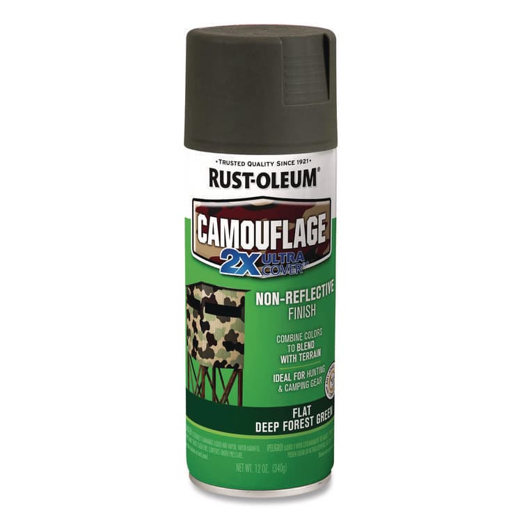 RUST-OLEUM CORPORATION Camouflage Spray Paint, Flat Deep Forest Green, 12 oz Aerosol Can (RST279175)