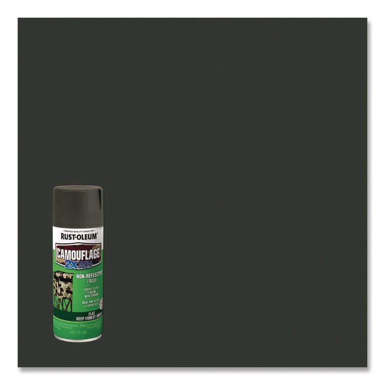 RUST-OLEUM CORPORATION Camouflage Spray Paint, Flat Deep Forest Green, 12 oz Aerosol Can (RST279175) thumbnail 3