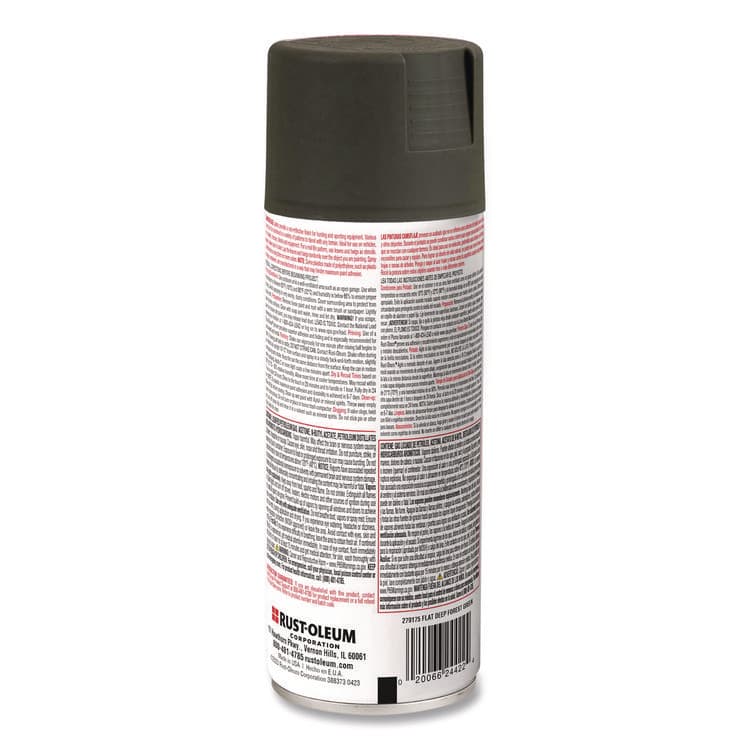 RUST-OLEUM CORPORATION Camouflage Spray Paint, Flat Deep Forest Green, 12 oz Aerosol Can (RST279175) thumbnail 2
