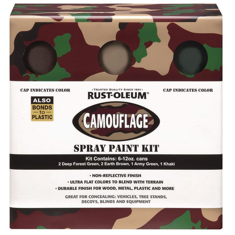 RUST-OLEUM CORPORATION Camouflage 2X Ultra Cover Assorted Spray Paint Kit, Assorted Colors, 12 oz Aerosol Can, 6/Carton (RST269038)