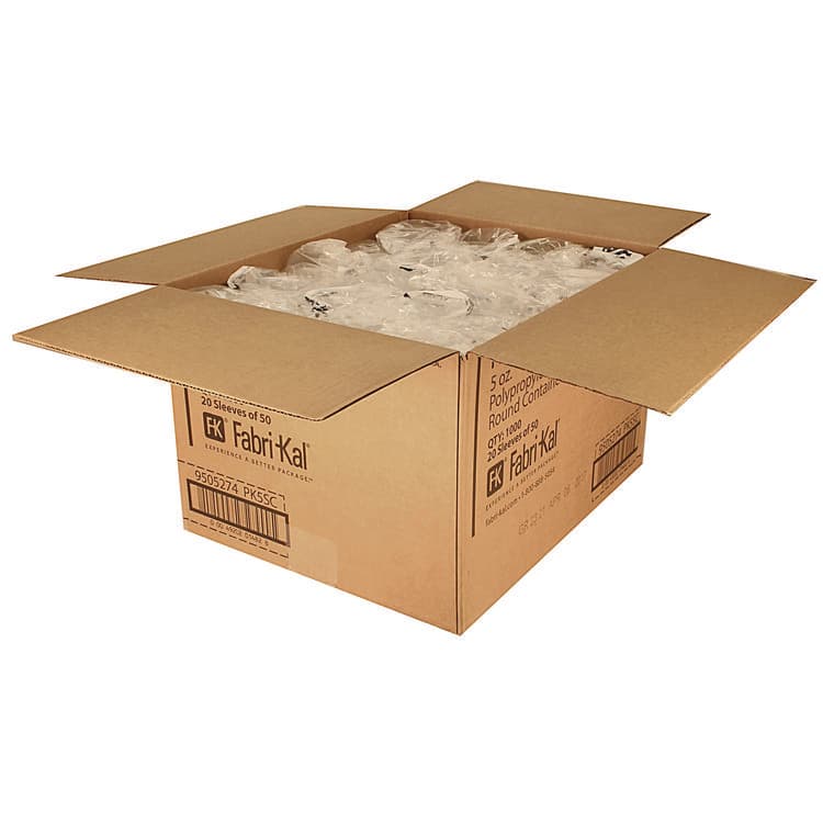 FABRI-KAL Microwavable Deli Containers, 5 oz, 3.6" Diameter x 1.8" h, Clear, Plastic, 1,000/Carton (FABPK5SC) thumbnail 4