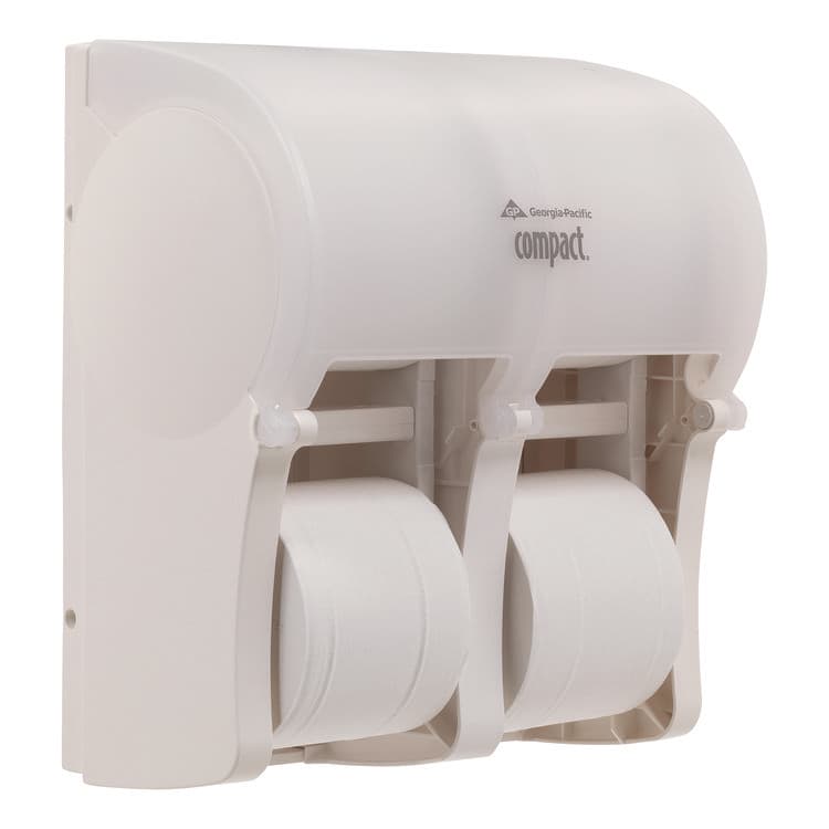 GEORGIA PACIFIC Compact Quad Vertical Four-Roll Coreless Tissue Dispenser, 12.06 x 8 x 14.44, White (GPC56747A) thumbnail 2