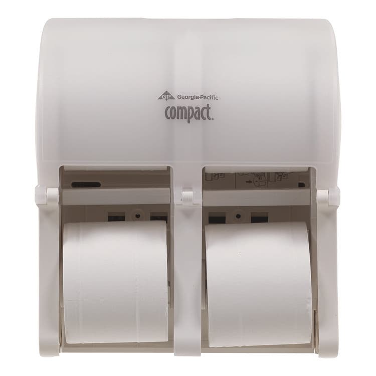 GEORGIA PACIFIC Compact Quad Vertical Four-Roll Coreless Tissue Dispenser, 12.06 x 8 x 14.44, White (GPC56747A)