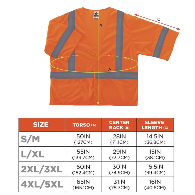 ERGODYNE CORPORATION GloWear 8310HL Type R Class 3 Economy Mesh Vest, Small to Medium, Orange (EGO22013) thumbnail 4