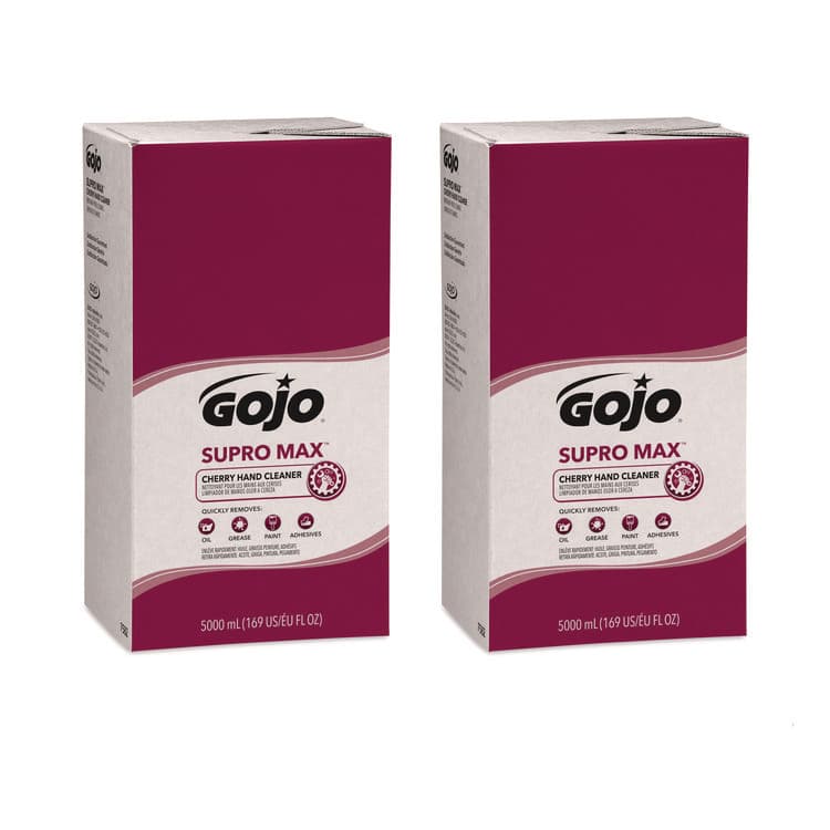 GO-JO INDUSTRIES SUPRO MAX Heavy Duty Hand Cleaner, Refill for GOJO PRO TDX Touch-Free Dispenser, Cherry Scent, 5,000 mL, 2/Carton (GOJ758202)