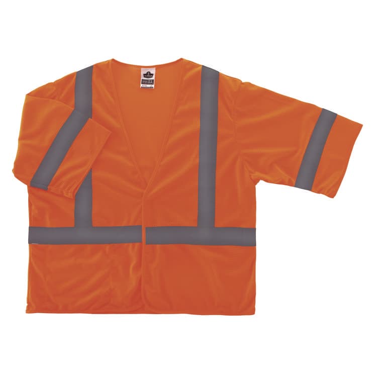ERGODYNE CORPORATION GloWear 8310HL Type R Class 3 Economy Mesh Vest, 2X-Large to 3X-Large, Orange (EGO22017)
