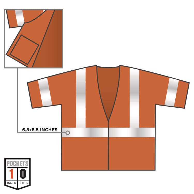 ERGODYNE CORPORATION GloWear 8310HL Type R Class 3 Economy Mesh Vest, 4X-Large to 5X-Large, Orange (EGO22019) thumbnail 3