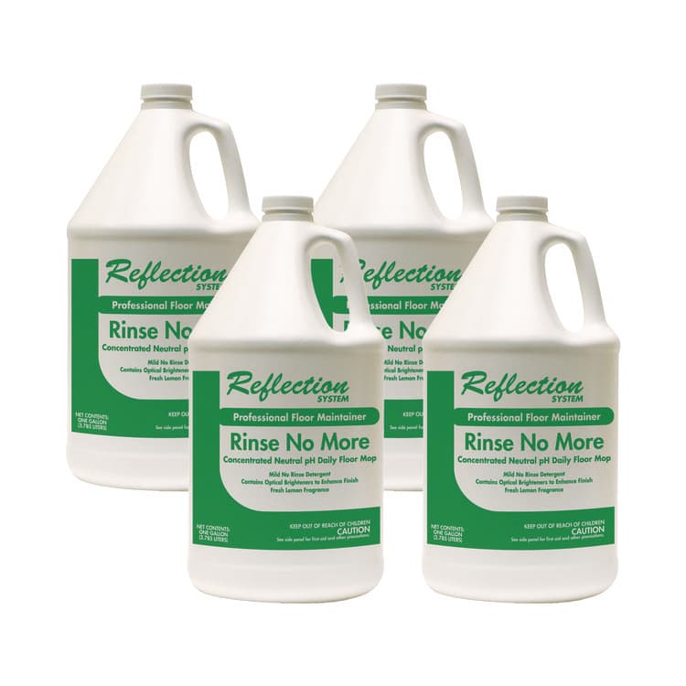 THEOCHEM Rinse-No-More Floor Cleaner, Lemon Scent, 1 gal, Bottle, 4/Carton (TOL445)
