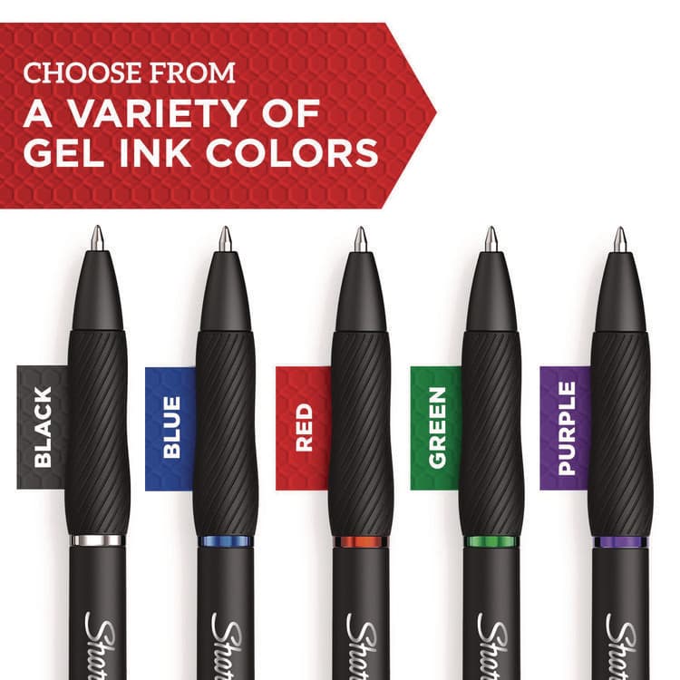 SANFORD S-Gel High-Performance Gel Pen, Retractable, Medium 0.7 mm, Black Ink, Black Barrel, 4/Pack (SAN2096134) thumbnail 3