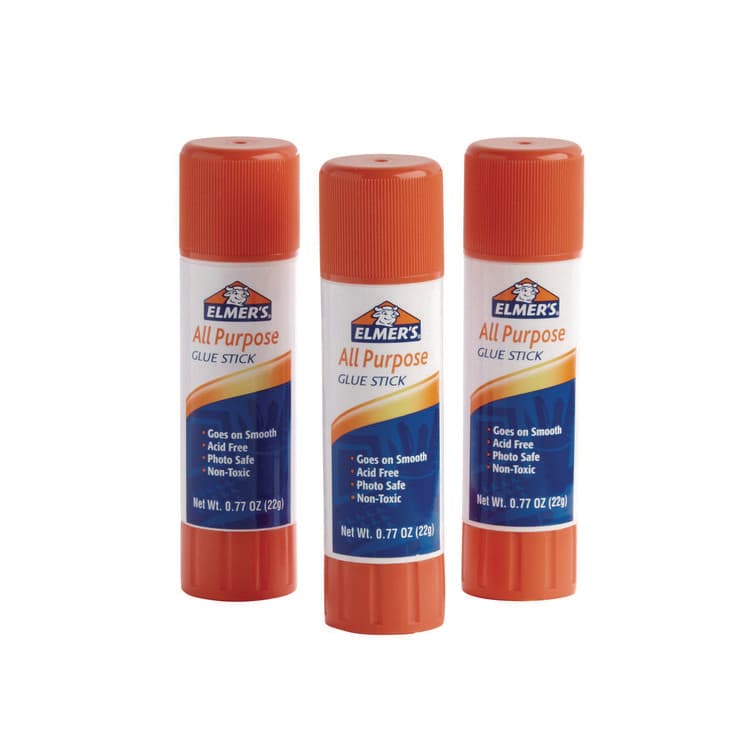 ELMER'S PRODUCTS, . All Purpose Glue Stick, 0.77 oz, Dries Clear, 3/Pack (EPIE5022)