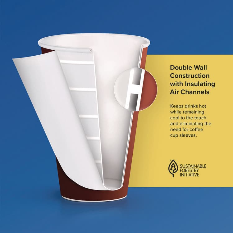 DART Thermoguard Insulated Paper Hot Cups, 12 oz, Steam Print Design, 600/Carton (DCCDWTG12ST) thumbnail 2