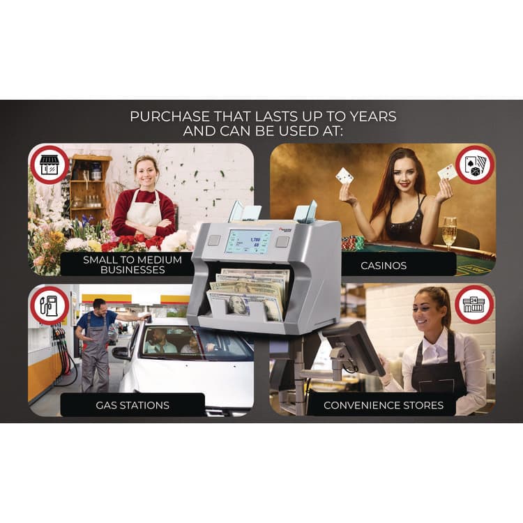 CASSIDA 8800R Single Pocket Discriminator, 1,200 bills/min, 9.5" x 11" x 10.4", Gray (CIA8800R) thumbnail 4