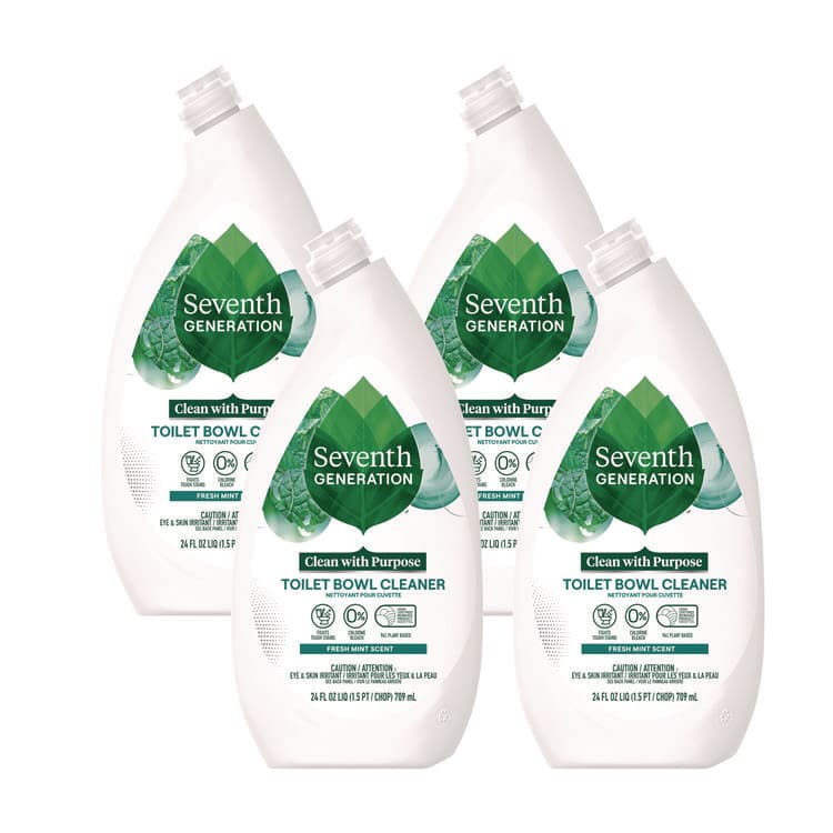 SEVENTH GENERATION Toilet Bowl Cleaner, Fresh Mint Scent, 24 oz Bottle, 4/Carton (SEV45166CT)