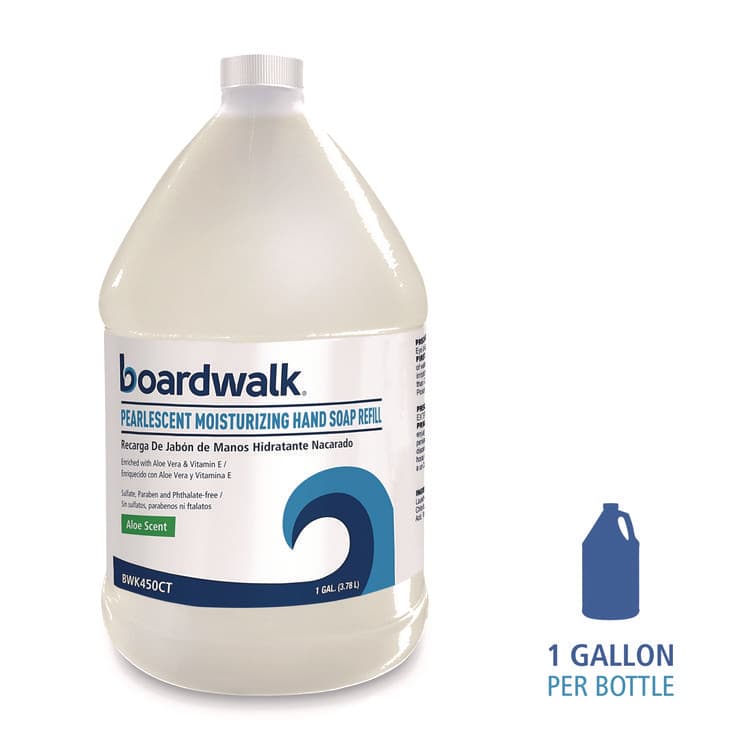 BOARDWALK Pearlescent Moisturizing Liquid Hand Soap Refill, Aloe Scent, 1 gal Bottle, 4/Carton (BWK450CT) thumbnail 2
