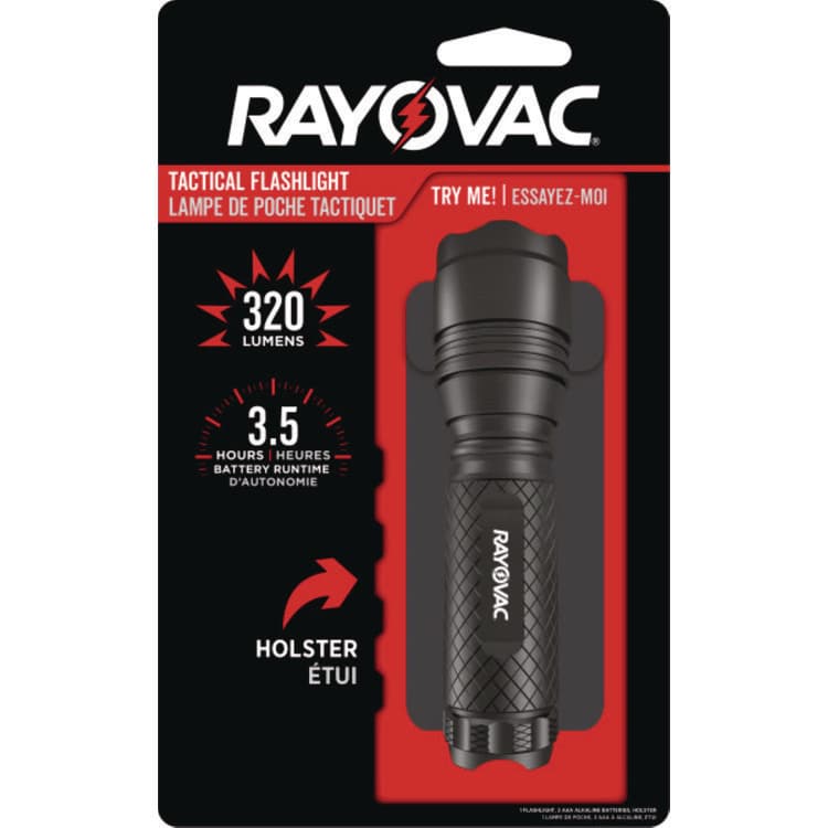 RAY-O-VAC LED Aluminum Flashlight, 3 AAA Batteries (Included), Black (RAYRN3AAABXT)