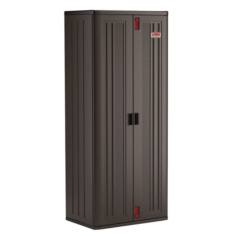 SUNCAST CORPORATION Tall Storage Cabinet, Five Shelves: One Fixed, Four Adjustable, 30" x 20.25" x 72", Gray (SUABMCCPD7204)
