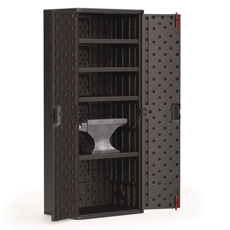 SUNCAST CORPORATION Tall Storage Cabinet, Five Shelves: One Fixed, Four Adjustable, 30" x 20.25" x 72", Gray (SUABMCCPD7204) thumbnail 3
