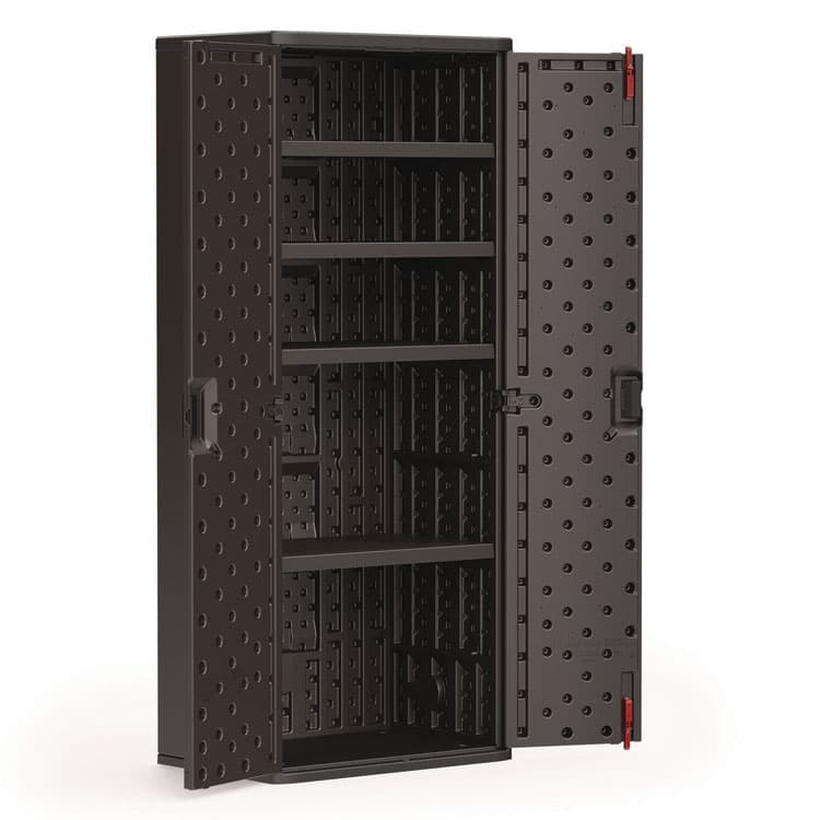 SUNCAST CORPORATION Tall Storage Cabinet, Five Shelves: One Fixed, Four Adjustable, 30" x 20.25" x 72", Gray (SUABMCCPD7204) thumbnail 4