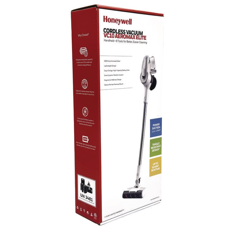 HONEYWELL ENVIRONMENTAL Aeromax Elite VC10 Cordless Vacuum, 8.7" Cleaning Path, White (HWLHVC10AMEWT01) thumbnail 3