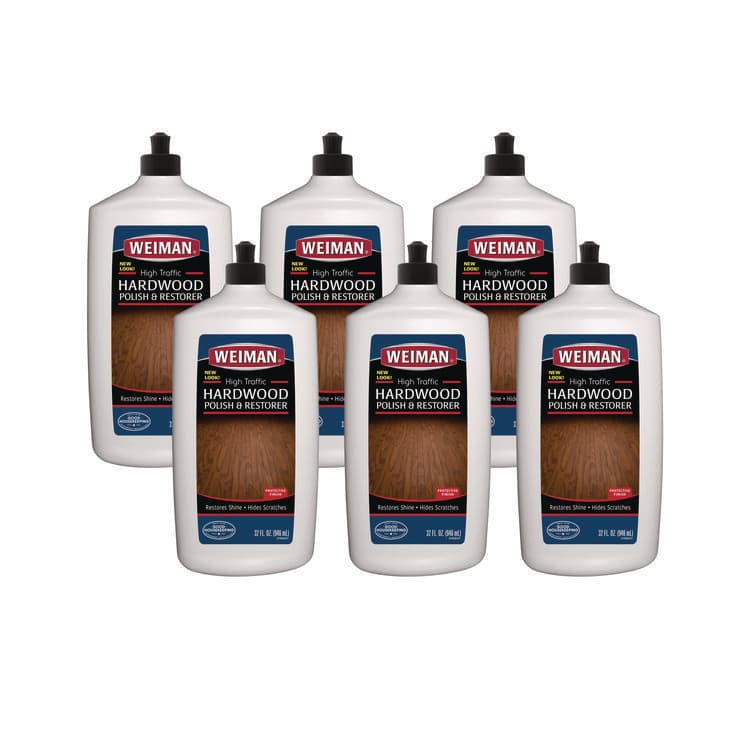 WEIMAN High Traffic Hardwood Polish and Restorer, 32 oz Squeeze Bottle, 6/Carton (WMN523)