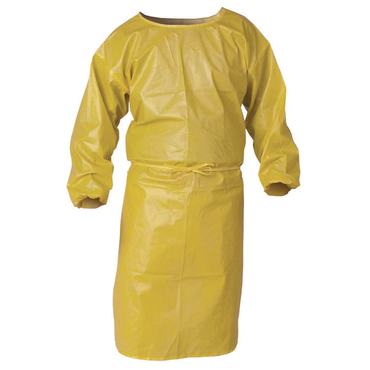 KIMBERLY-CLARK PROFESSIONAL A70 Chemical Spray Protection Smock, One Size Fits Most, Yellow, 25/Carton (ANS09830)