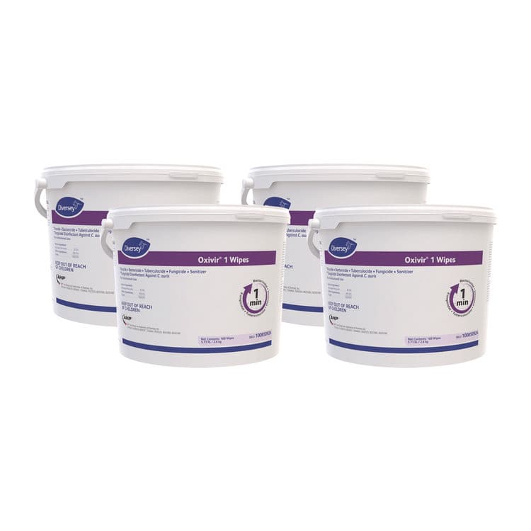 DIVERSEY Oxivir 1 Wipes, 1-Ply, 11 x 12, 160/Canister, 4 Canisters/Carton (DVO100850924)
