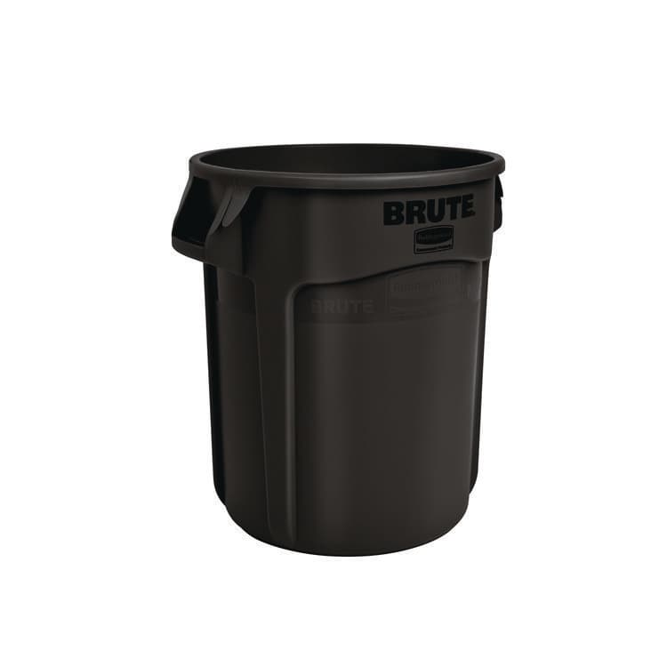 RUBBERMAID COMMERCIAL PROD. Vented Round Brute Container, 32 gal, Plastic, Black, 6/Carton (RCP1867531CT)