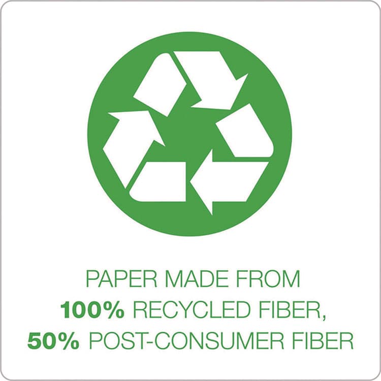 AMPAD/DIV. OF AMERCN PD&PPR Earthwise by Ampad Recycled Writing Pad, Solid Green Politex Headband, Wide/Legal Rule, (50) White 8.5 x 11 Sheets, Dozen (TOP20172) thumbnail 2