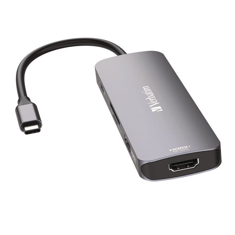 VERBATIM CORPORATION USB-C Pro Multiport Hub8 Port, Gray (VER32151) thumbnail 2
