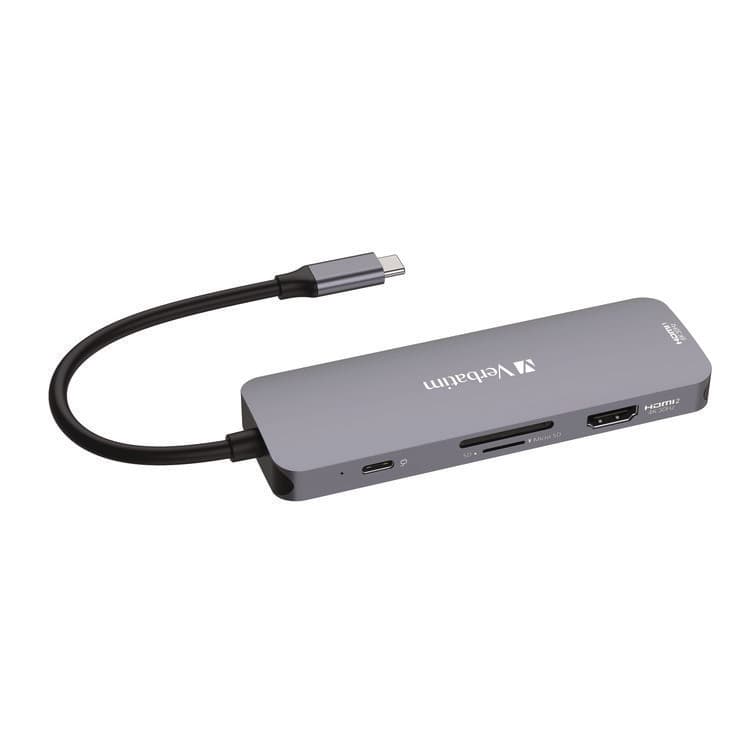 VERBATIM CORPORATION USB-C Pro Multiport Hub8 Port, Gray (VER32151) thumbnail 3