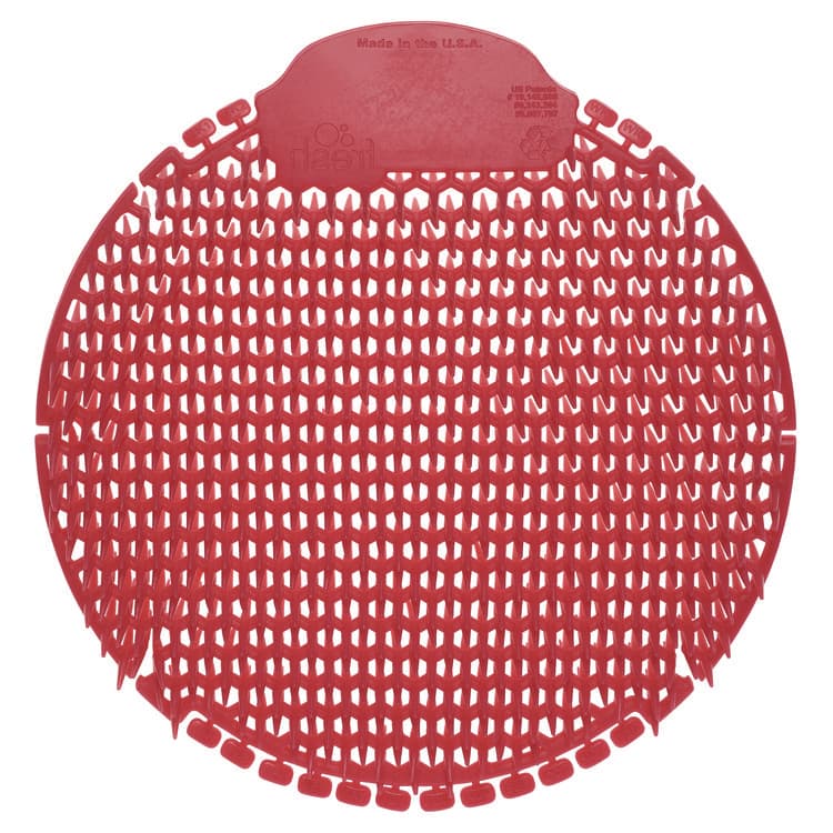 FRESH PRODUCTS Slant7 with Terminator Urinal Screen, Forest Scent, Red, 5/Box (FRSS7TBX) thumbnail 3