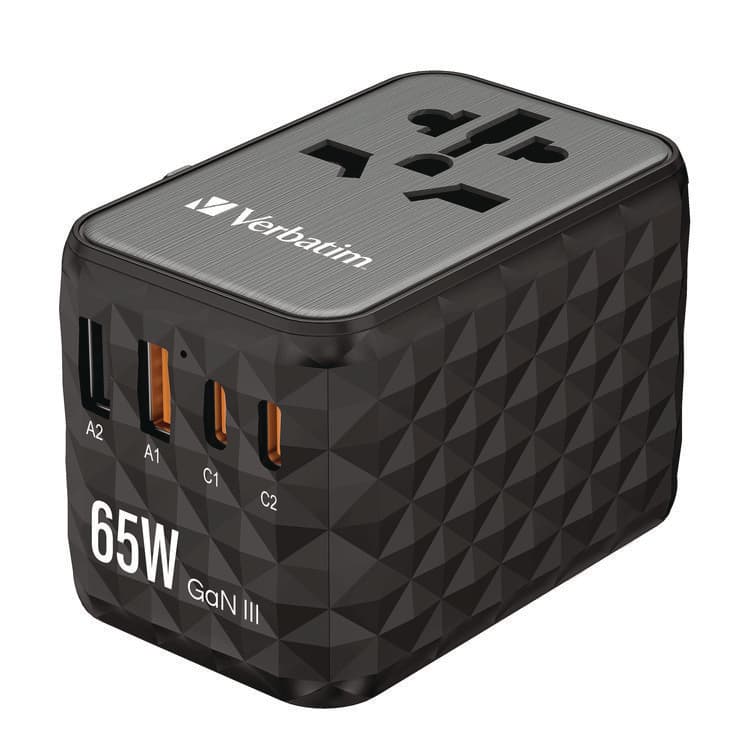 VERBATIM CORPORATION UTA-05 Gan III Universal Travel Adapter, (2) USB-A/(2) USB-C/Quick Charge 4+ (VER32120) thumbnail 3
