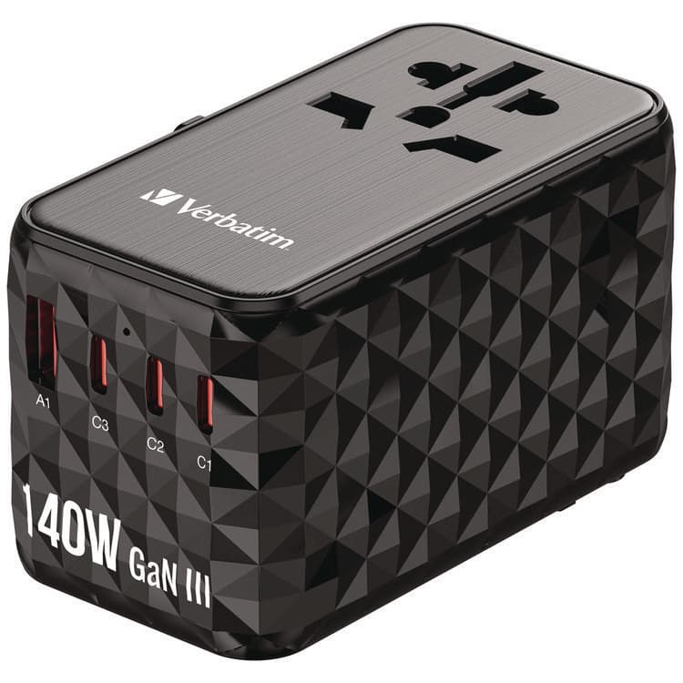VERBATIM CORPORATION UTA-10 GaN III Universal Travel Adapter, (3) USB-A/(3) USB-C (VER32125) thumbnail 3