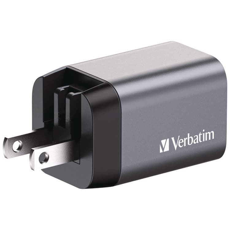 VERBATIM CORPORATION 35 W 2-Port GaN Wall Charger, Black/Gray (VER32200) thumbnail 2