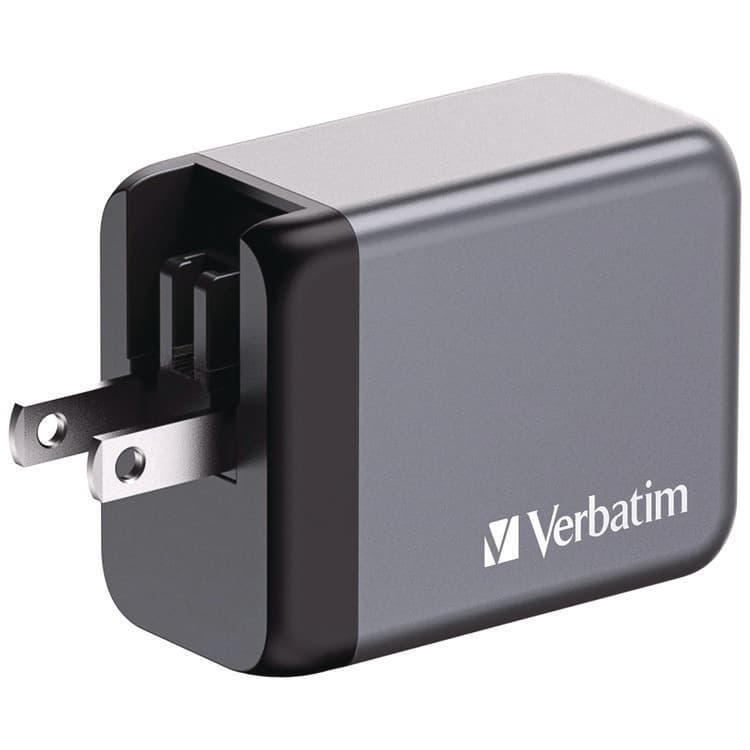 VERBATIM CORPORATION 100 W 4-Port GaN Wall Charger, Black/Gray (VER32202) thumbnail 2