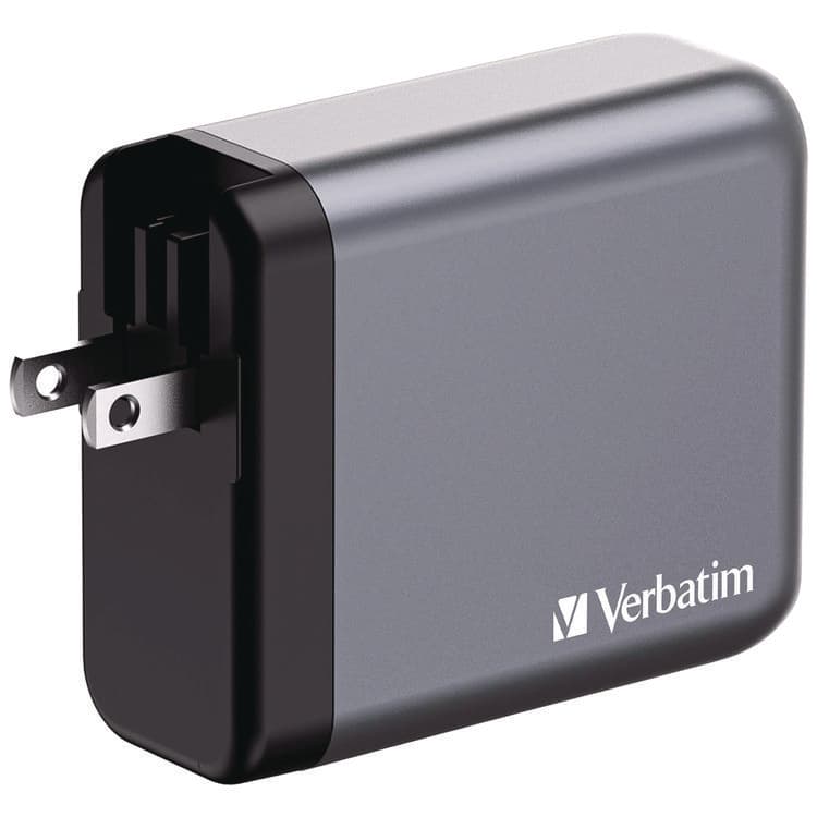 VERBATIM CORPORATION 140 W 4-Port GaN Wall Charger, Black/Gray (VER32203) thumbnail 2