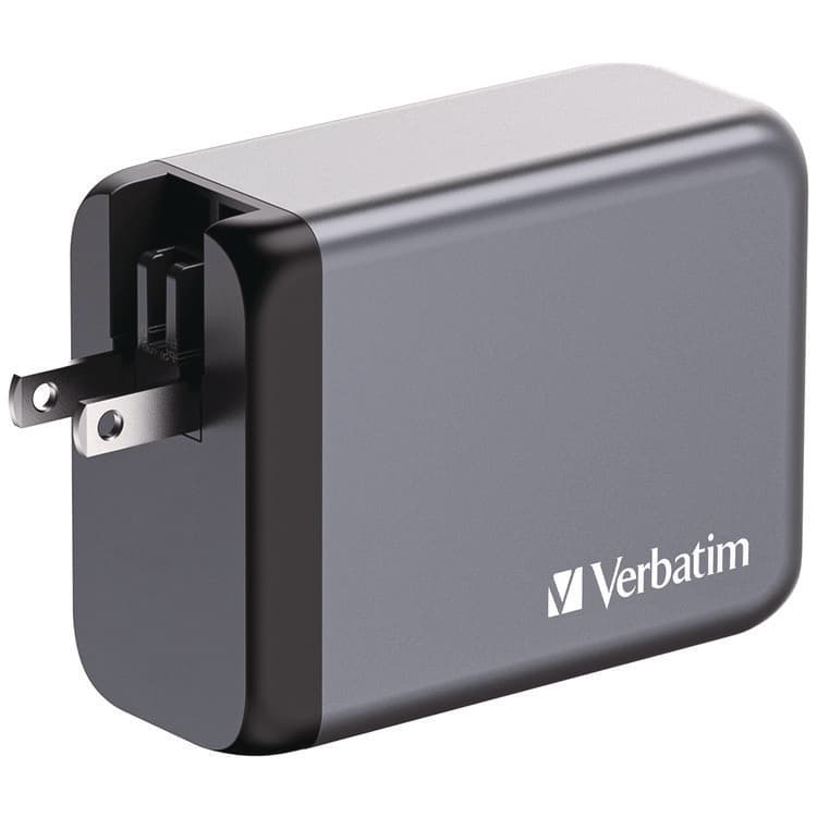 VERBATIM CORPORATION 200 W 4-Port GaN Wall Charger, Black/Gray (VER32204) thumbnail 2